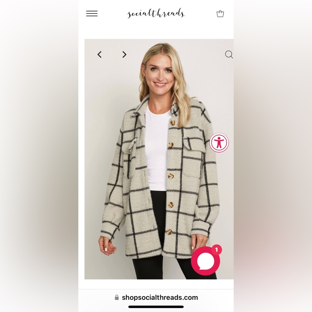 Brand New with tags Z-Supply Plaid Tucker Jacket ( off-white) size XS